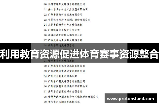 利用教育资源促进体育赛事资源整合